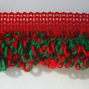 RED & GREEN LOOP EDGE TRIMMINGS 10 YARDS NEW!